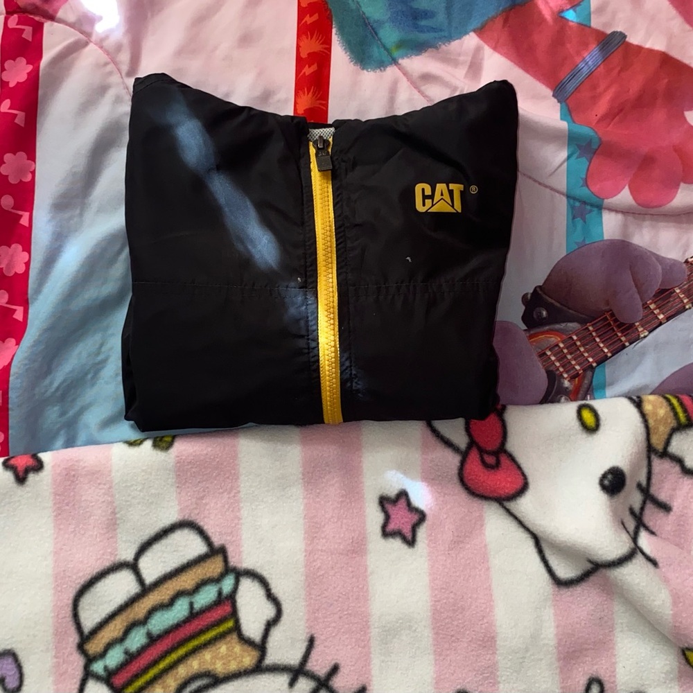 Catalina Black Raincoat with Yellow Zipper
